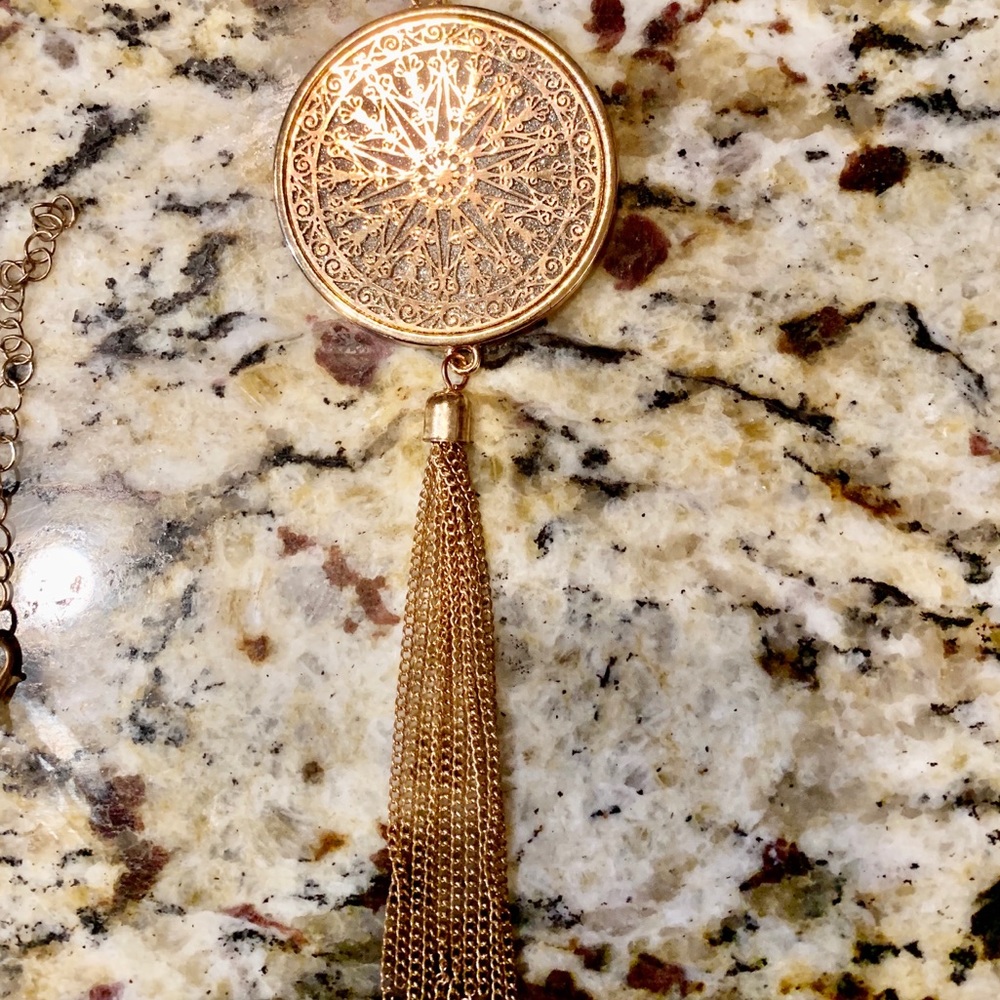 Gold medallion necklace tassel. Bundles welcome